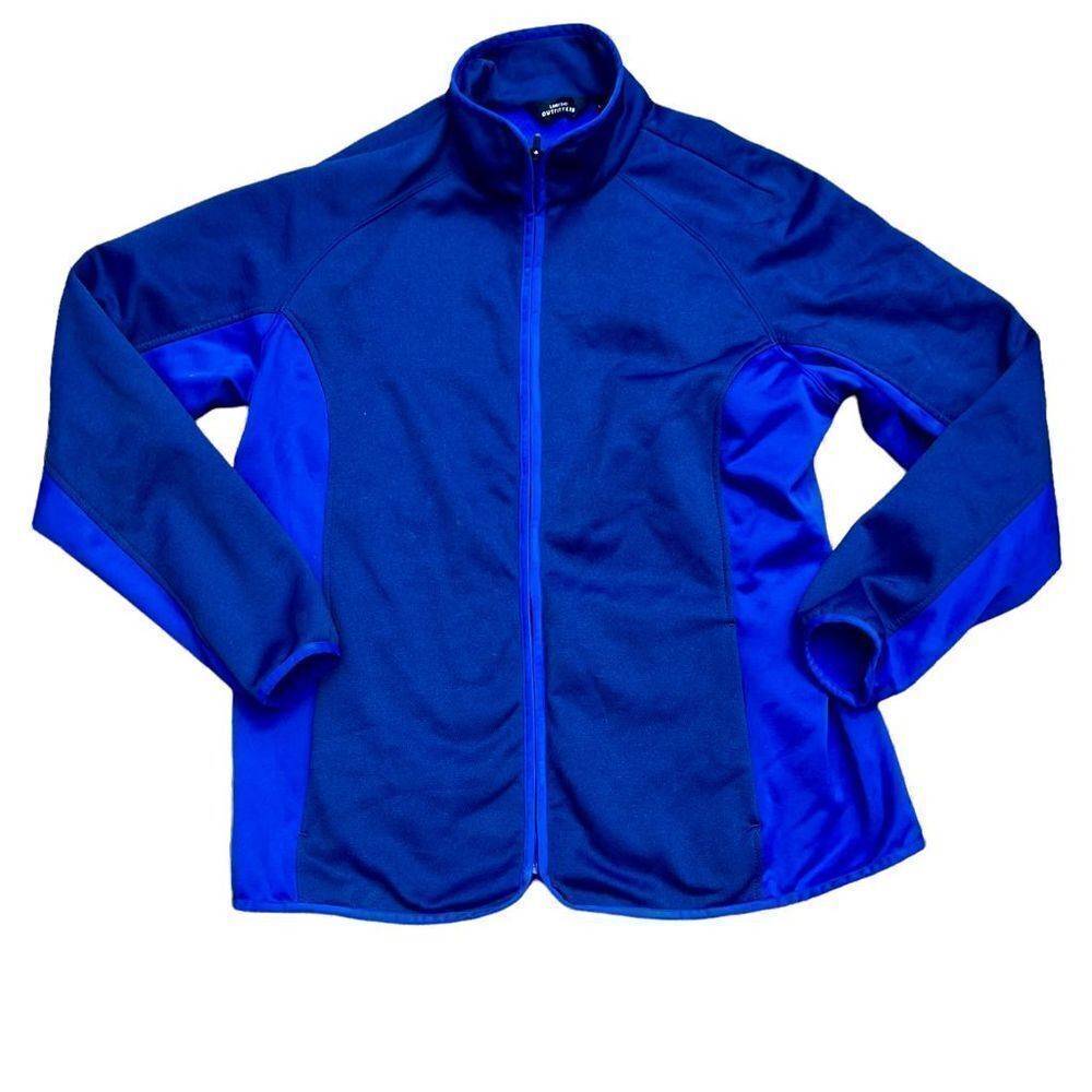 LAND’S END OUTFITTERS Two Tone Blue Zipper Jacket Size Large